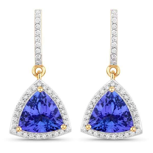 Tanzanite and Diamond Dangle Earrings