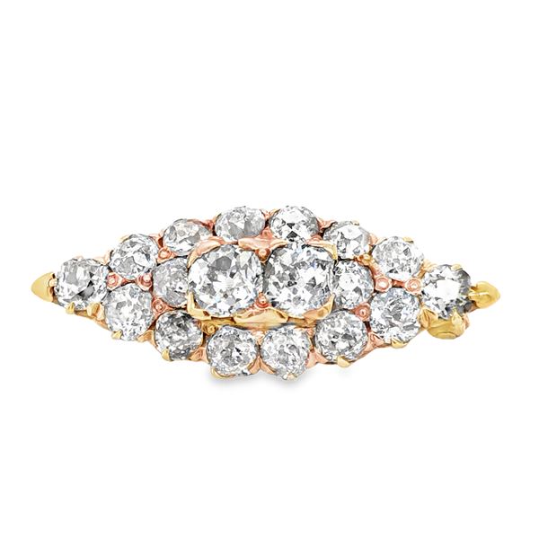 Edwardian Diamond Brooch Approximately 3.44 Carats