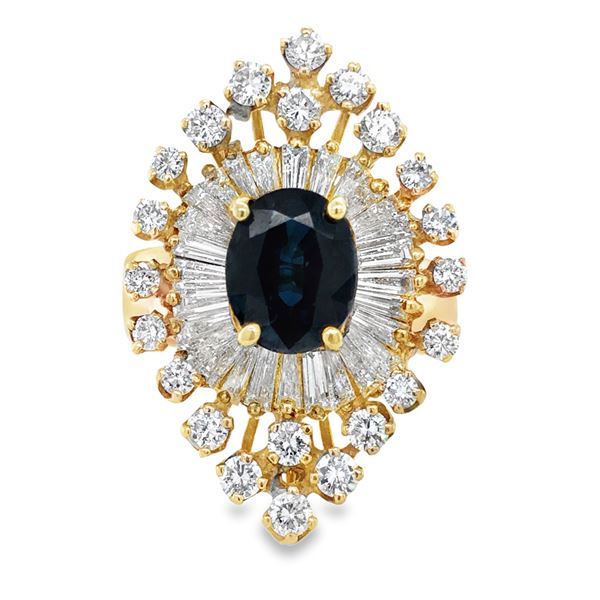 Sapphire and Diamond Cocktail Ring