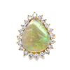 Image 3 : Pear Shaped Gem Opal and Diamond Ring