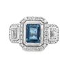 Image 1 : Natural Fine Color Aquamarine and Diamond Ring