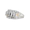 Image 4 : Emerald and Round Diamond Wide Band