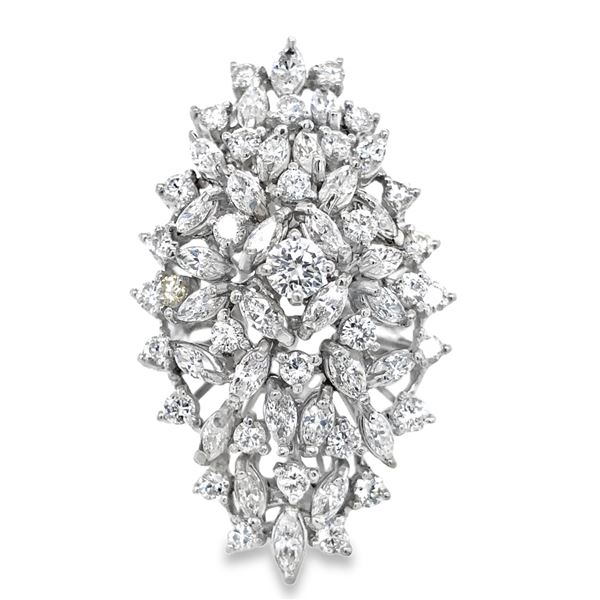 Diamond Cluster Ring with Marquis and Round Brilliants