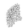 Image 2 : Diamond Cluster Ring with Marquis and Round Brilliants