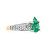 Image 2 : Pear Shaped Emerald and Diamond Ring - Great Color