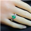 Image 6 : Pear Shaped Emerald and Diamond Ring - Great Color