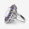 Image 5 : Coin Pearl, Kyanite, and Diamond Flower-Top Ring