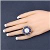 Image 7 : Coin Pearl, Kyanite, and Diamond Flower-Top Ring
