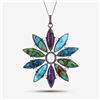Image 2 : Colorful Turquoise, Moonstone, & Diamond Necklace