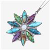 Image 6 : Colorful Turquoise, Moonstone, & Diamond Necklace