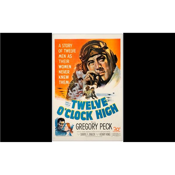 12 O'CLOCK HIGH - One Sheet (27" x 41"); Very Fine on Linen