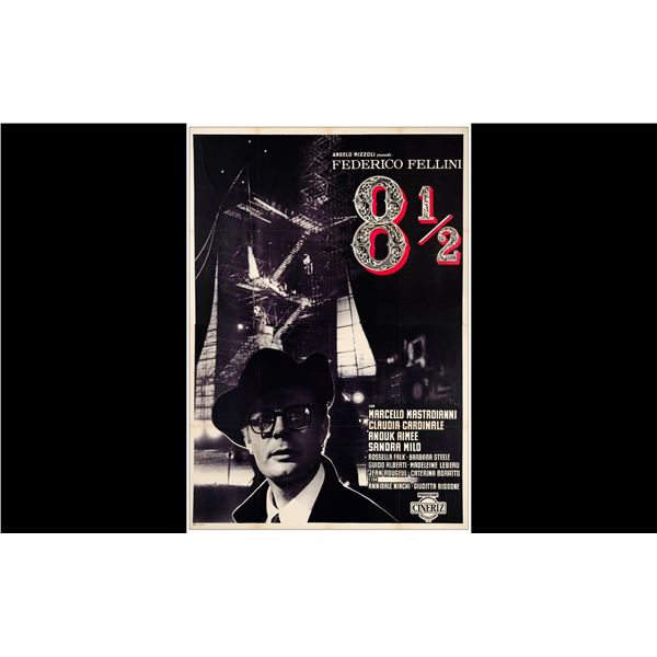 8 1/2 - Italian 4-Fogli (55" x 77"); Country-of-Origin; Very Fine on Linen