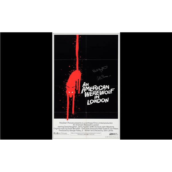 AN AMERICAN WEREWOLF IN LONDON - One Sheet (27" x 41") Signed by David Naughton and Griffin Dunne; I