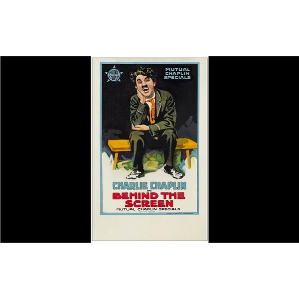 BEHIND THE SCREEN - Window Card (14" x 22"); Stone Litho; Fine+ on Paper