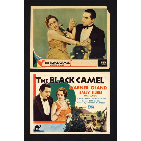 THE BLACK CAMEL - Title Lobby Card and Scene Card (11" x 14"); Very Fine-
