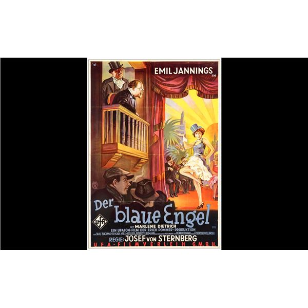 THE BLUE ANGEL - Pre-War German (37.5" x 54.5"); Stone Litho, Country-of-Origin; Very Fine on Linen