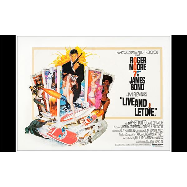 JAMES BOND: LIVE AND LET DIE - British Quad (30" x 40"); Country-of-Origin; Very Fine on Linen