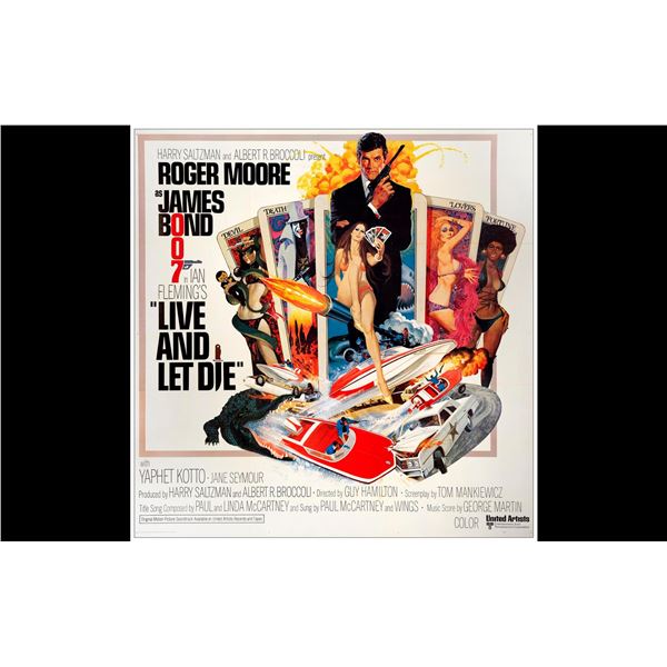 JAMES BOND: LIVE AND LET DIE - Six Sheet (77" x 78"); International Style; Very Fine+ on Linen