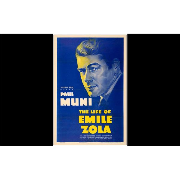 THE LIFE OF EMILE ZOLA - One Sheet (27" x 41"); Fine- on Linen