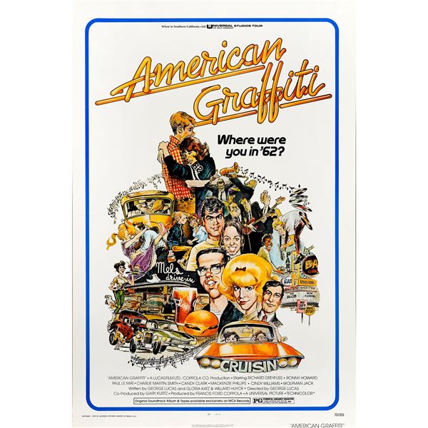 AMERICAN GRAFFITI - One Sheet (27" x 41"); Very Fine+ Flat Folded