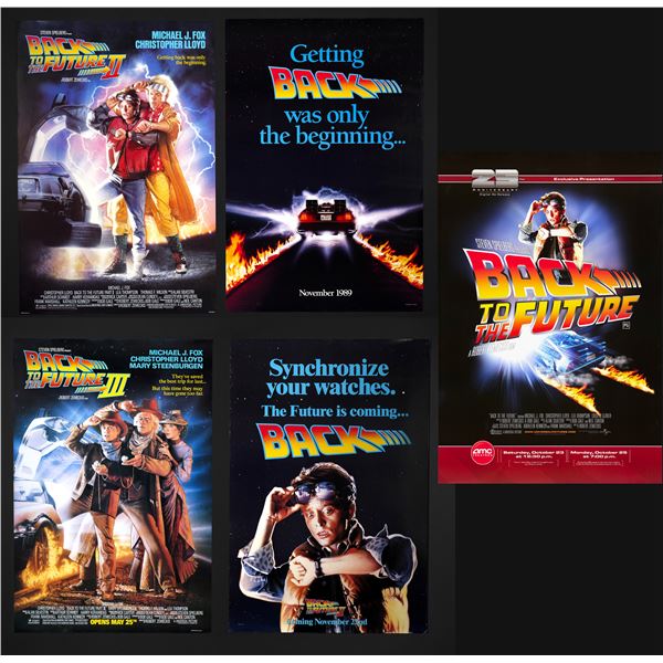 BACK TO THE FUTURE TRILOGY - One Sheets (5) (27" x 40"); Regular and Advance Styles; Very Fine Rolle