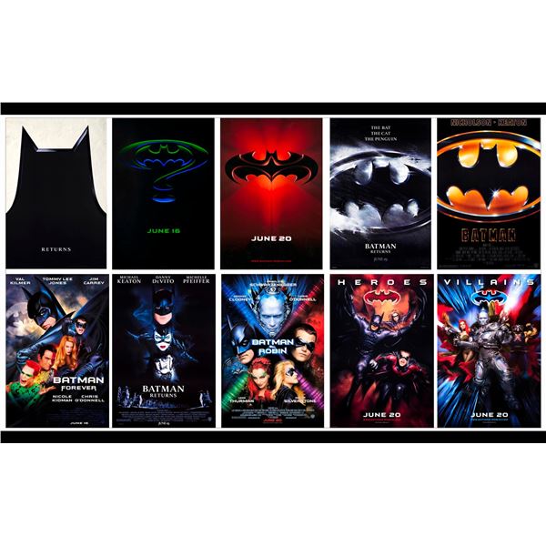 BATMAN FRANCHISE - One Sheets (10) (27" x 40"); Regular and Advance Styles; Near Mint Rolled