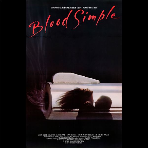 BLOOD SIMPLE - One Sheet (25" x 38.5"); International Style; Very Fine- on Linen