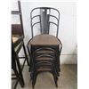 Image 1 : Black Metal Oak Base Dining Chairs - 4