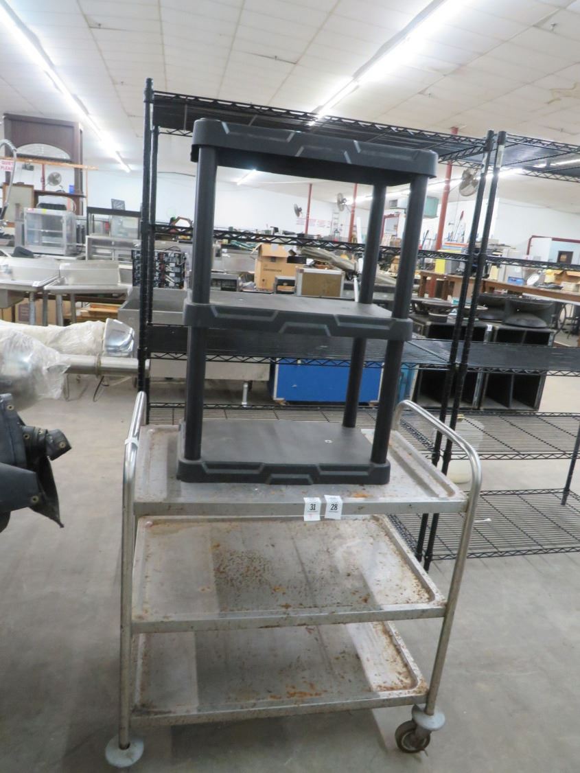 S/S 3 Tier Cart, Plastic 3 Tier Storage Rack