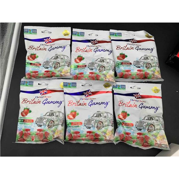 Cheery Chews Britain Gummy Fizzy Strawberry Candy (6 x 150g)