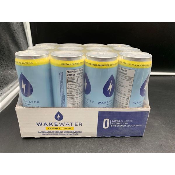 Wake Water Lemon Caffeinated Sparkling Water Beverage (12 x 355ml)