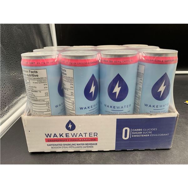 Wake Water Grapefruit Caffeinated Sparkling Water Beverage (12 x 355ml)
