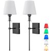Image 1 : Wall Scones RGB Battery Powered Wall Light w/ Remote and Android Charging Cable