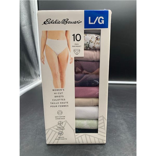 Eddie Bauer 10pk Women's hi-Cut Briefs (L)