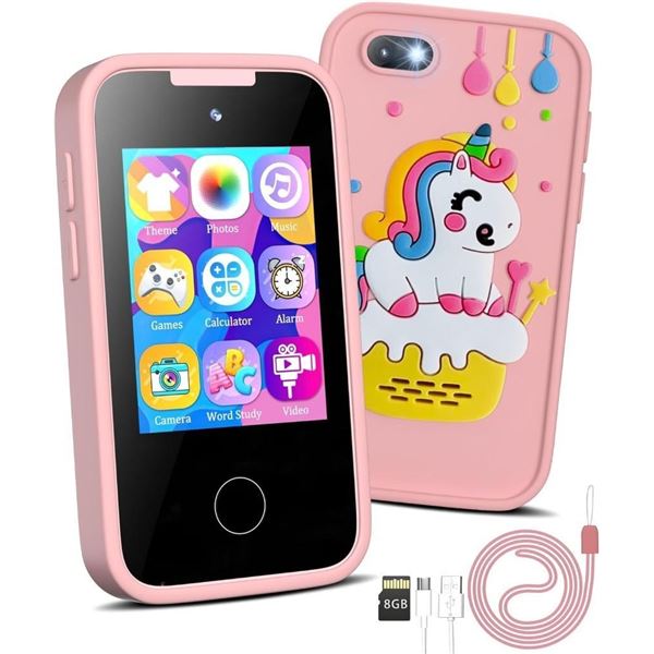 Kids Smartphone Toy  Pink Unicorn with 8G SD Card