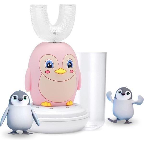 Kids Toothbrushes with U-shaped Brush head, Ultrasonic Kids Electric Toothbrush, IPX7 Waterproof & S