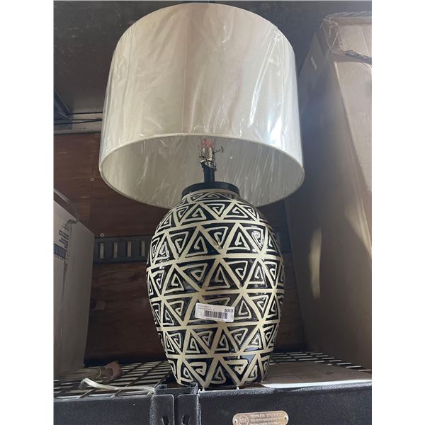 Currey & Company Black and Beige Himba Table Lamp