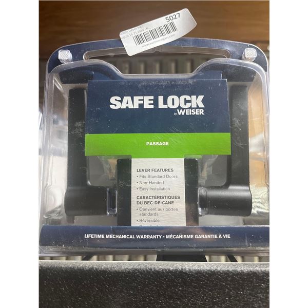 Weiser SafeLock Matte Black Passage Door Handles