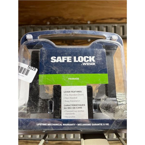 Weiser SafeLock Matte Black Passage Door Handles