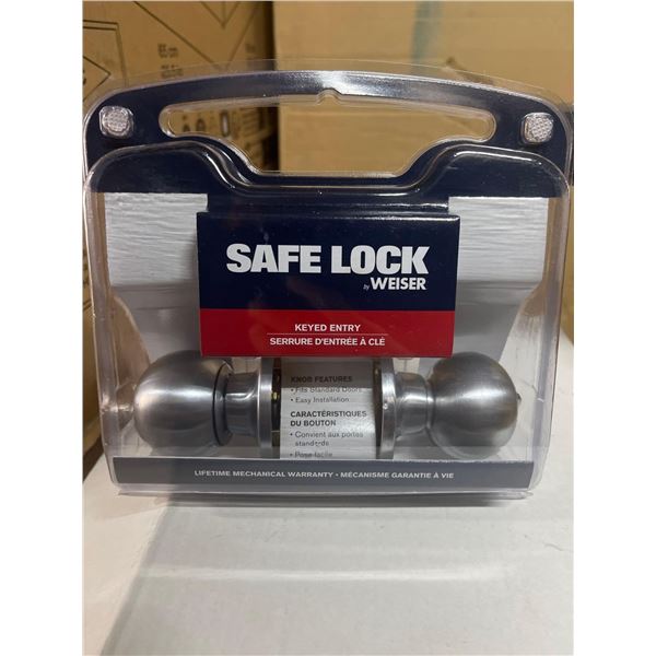 Weiser SafeLock Keyed Entry Stainless Steel Door Knob