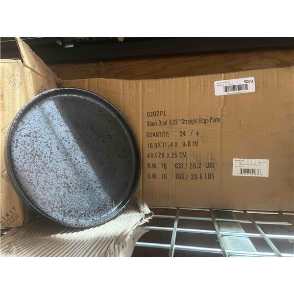 Spirit Wares Black Opal 8.25" Straight Edge Plate 24ct