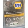 Image 2 : Lot of 5 NAPA Full Synthetic SAE 5W-30 Motor Oil 946ml