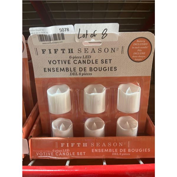 Lot of 8 Fifth Season 6-piece LED Votive Plastic Candle Set