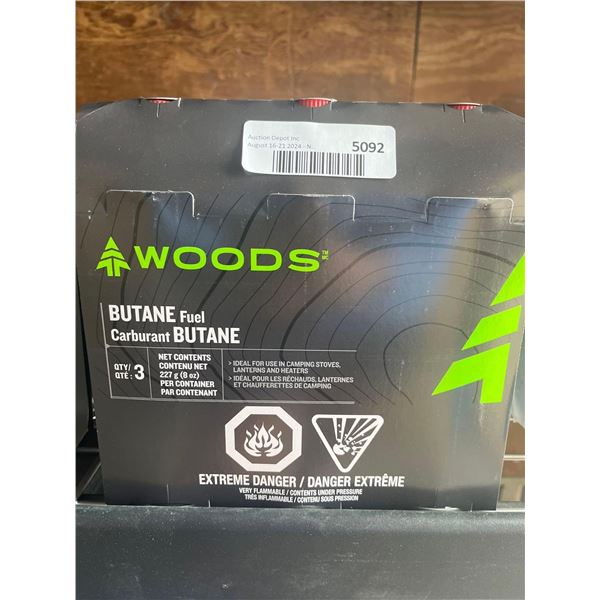 Lot of 4 Woods 3pk Butane Fuel 227g/container