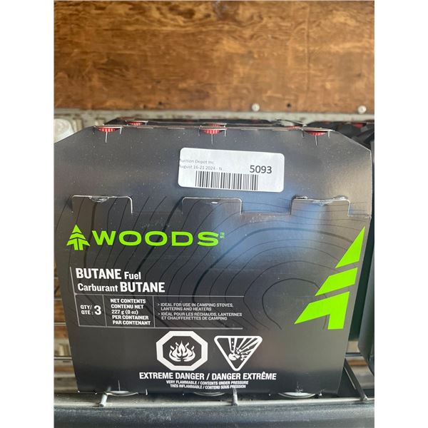 Lot of 4 Woods 3pk Butane Fuel 227g/container