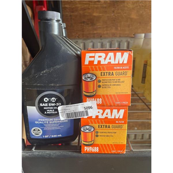 Lot of 3 Circle K Motor Oil 946ml & 4 Boxes of FRAM Oil Filters