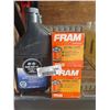 Image 1 : Lot of 3 Circle K Motor Oil 946ml & 4 Boxes of FRAM Oil Filters