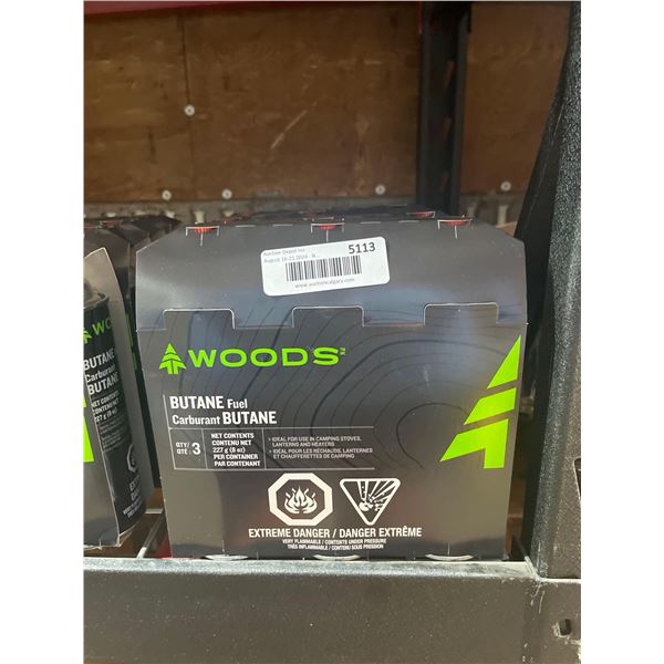 Lot of 4 Woods 3pk Butane Fuel 227g/container