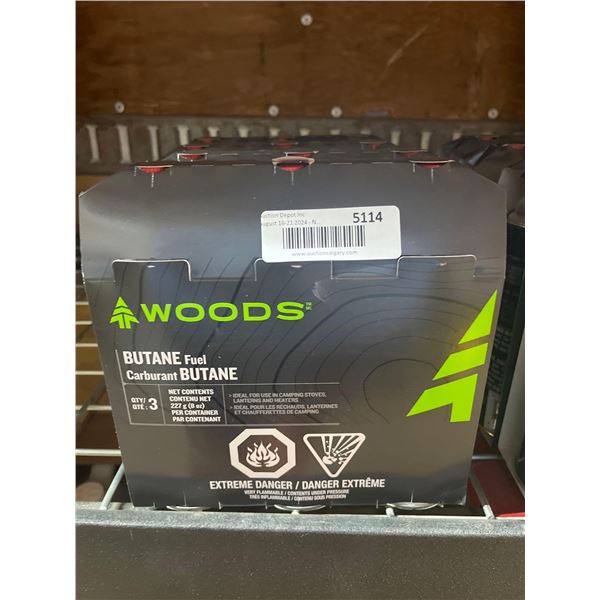 Lot of 4 Woods 3pk Butane Fuel 227g/container