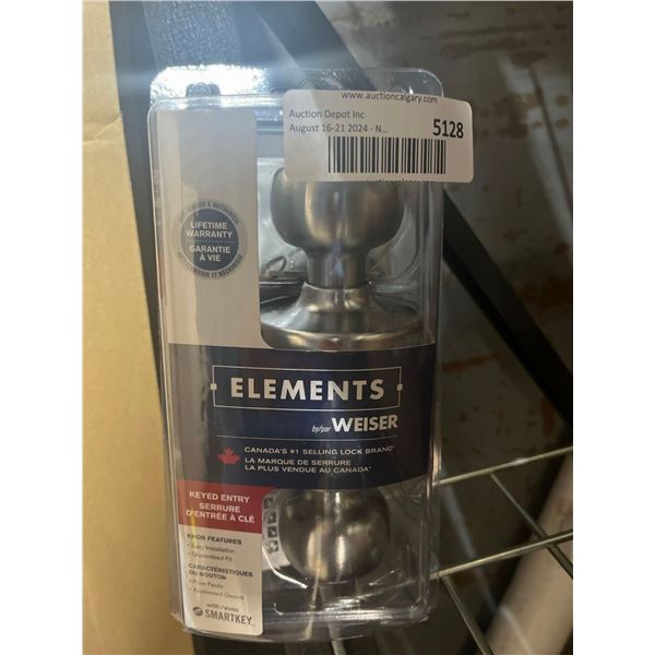 Weiser Elements Keyed Entry Silver Door Knobs